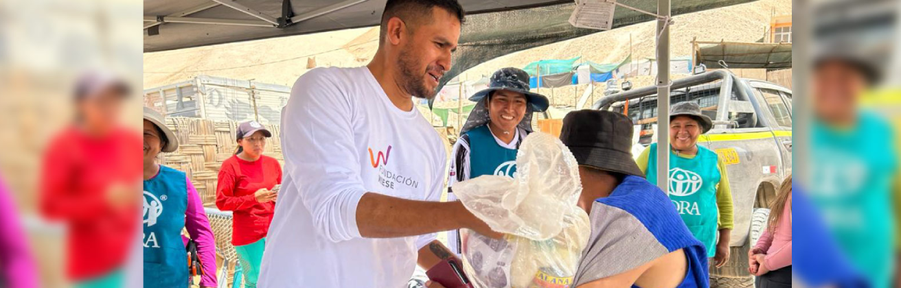 Fundación Wiese donó kits de alimento para atender a familias afectadas por el huaico registrado en Camaná, Arequipa